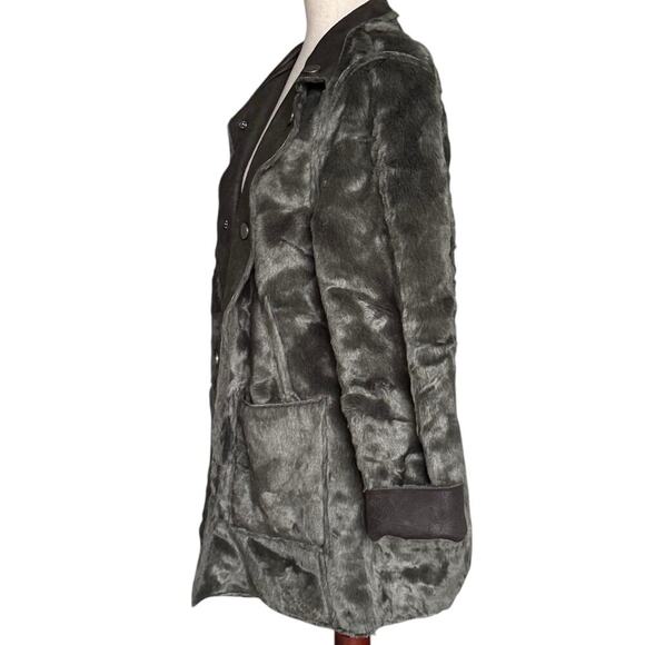 NWT Dylan Faux Leather Faux Fur Reversible Coat | Brown Gray | Women’s Small - Picture 9 of 15